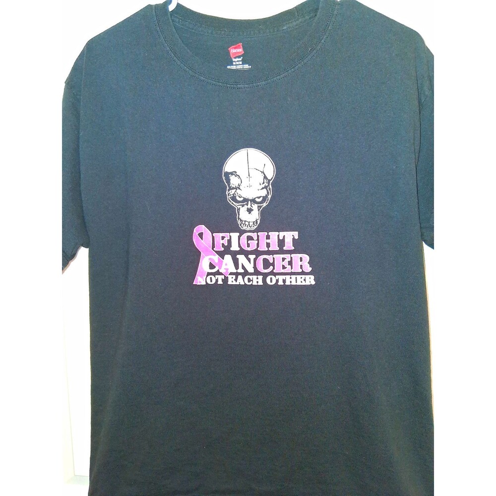 Iron Order MC Support Shirt Black Hanes Size M Rare Fight Cancer Biker Tee